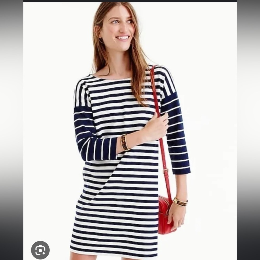 J. CREW | 100% cotton striped color block dress, size XS